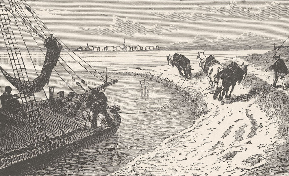 NETHERLANDS. Up the river 1903 old antique vintage print picture